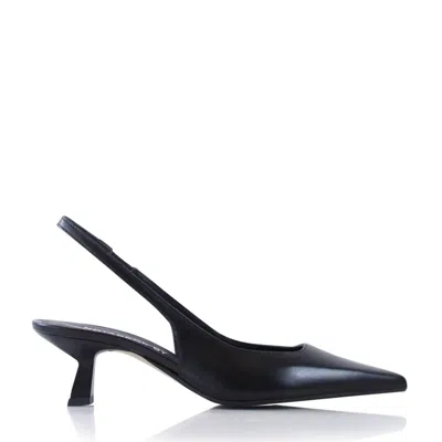 Notabene Women's Elisa Slingback Stilettos, Black Leather