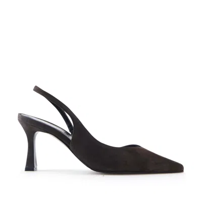 Notabene Women's Emira Slingback Stilettos, Dark Brown Suede
