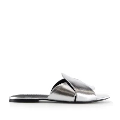 Notabene Women's Fanny Sandals, Silver Leather