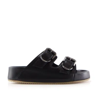 Notabene Women's Gaïa Sandals, Black Leather