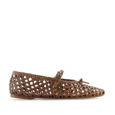 Notabene Women's Ischia Ballerina, Brown Leather