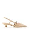 Notabene Women's Neutrals Elenne Slingback Stilettos, Nude Leather