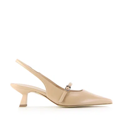 Notabene Women's Neutrals Elina Slingback Stilettos, Nude Leather