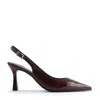 Notabene Women's Red Emilia Low Slingback Stilettos, Bordeaux Patent