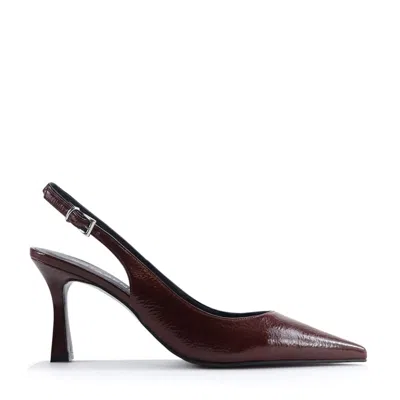 Notabene Women's Red Emilia Low Slingback Stilettos, Bordeaux Patent