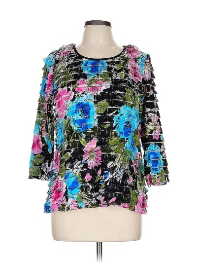 Pre-owned Notations 3/4 Sleeve Blouse In Black