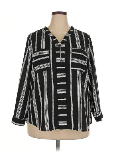 Pre-owned Notations 3/4 Sleeve Blouse In Black