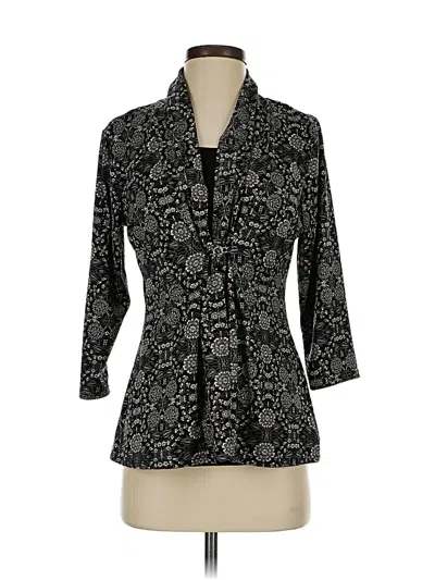 Pre-owned Notations 3/4 Sleeve Blouse In Black