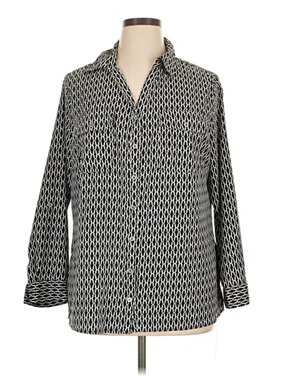 Pre-owned Notations 3/4 Sleeve Blouse In Black