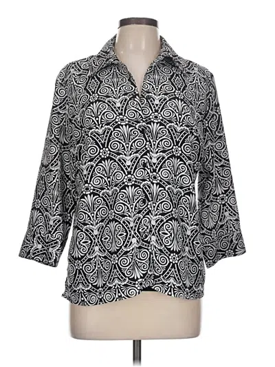Pre-owned Notations 3/4 Sleeve Blouse In Black