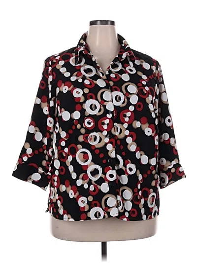Pre-owned Notations 3/4 Sleeve Blouse In Black