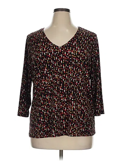 Pre-owned Notations 3/4 Sleeve Blouse In Black