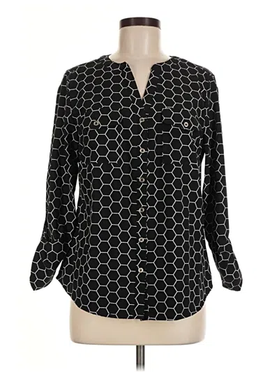 Pre-owned Notations 3/4 Sleeve Blouse In Black