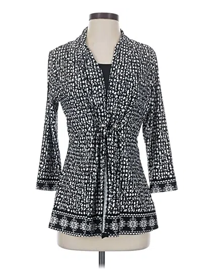 Pre-owned Notations 3/4 Sleeve Blouse In Black