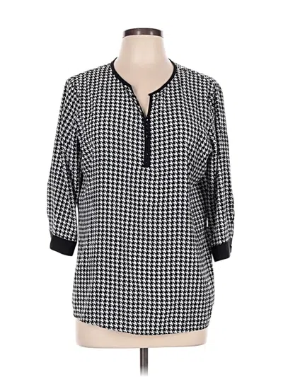 Pre-owned Notations 3/4 Sleeve Blouse In Black