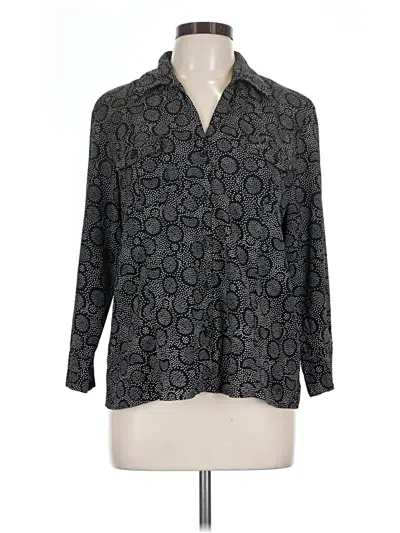 Pre-owned Notations 3/4 Sleeve Blouse In Black