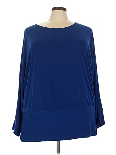 Pre-owned Notations 3/4 Sleeve Blouse In Blue