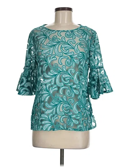 Pre-owned Notations 3/4 Sleeve Blouse In Blue