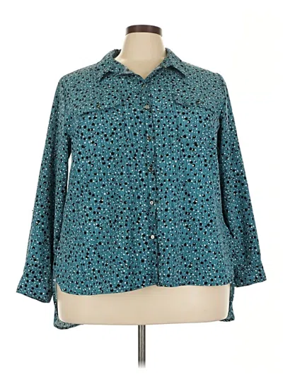 Pre-owned Notations 3/4 Sleeve Blouse In Blue