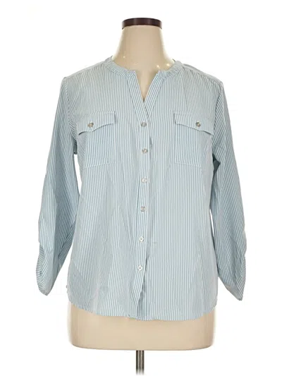 Pre-owned Notations 3/4 Sleeve Blouse In Blue