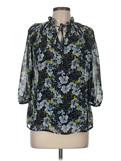 Pre-owned Notations 3/4 Sleeve Blouse In Blue