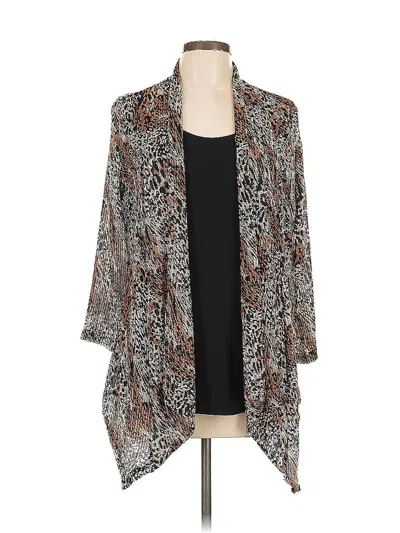 Pre-owned Notations 3/4 Sleeve Blouse In Brown