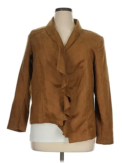 Pre-owned Notations 3/4 Sleeve Blouse In Brown