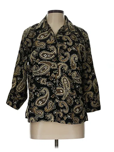 Pre-owned Notations 3/4 Sleeve Blouse In Gold