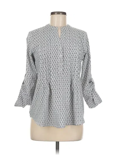 Pre-owned Notations 3/4 Sleeve Blouse In Gray