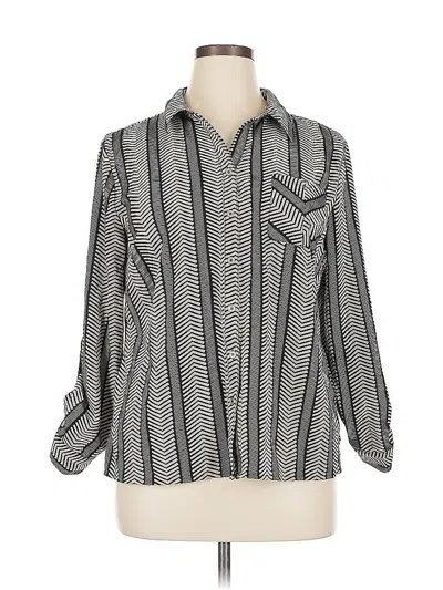 Pre-owned Notations 3/4 Sleeve Blouse In Gray