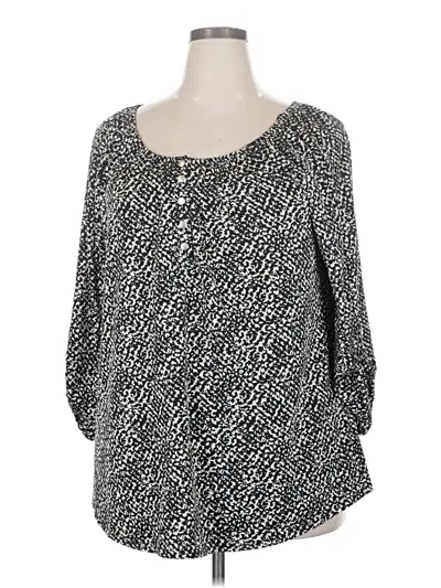 Pre-owned Notations 3/4 Sleeve Blouse In Gray
