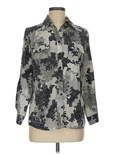 Pre-owned Notations 3/4 Sleeve Blouse In Gray