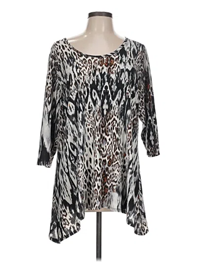 Pre-owned Notations 3/4 Sleeve Blouse In Ivory