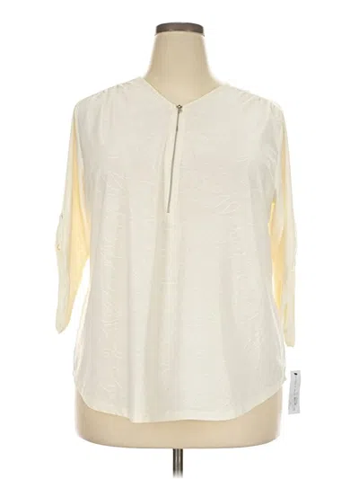 Pre-owned Notations 3/4 Sleeve Blouse In Ivory