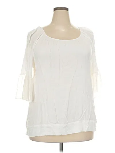Pre-owned Notations 3/4 Sleeve Blouse In Ivory