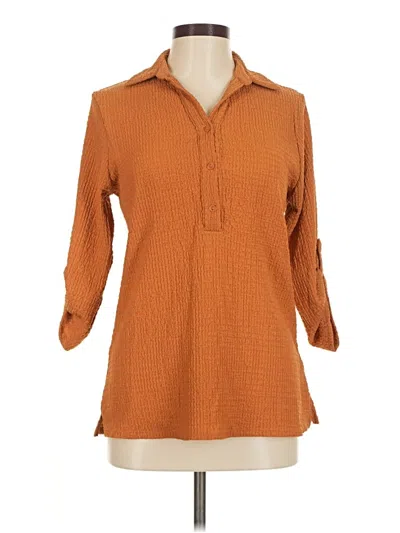 Pre-owned Notations 3/4 Sleeve Blouse In Orange