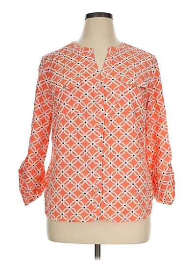 Pre-owned Notations 3/4 Sleeve Blouse In Orange