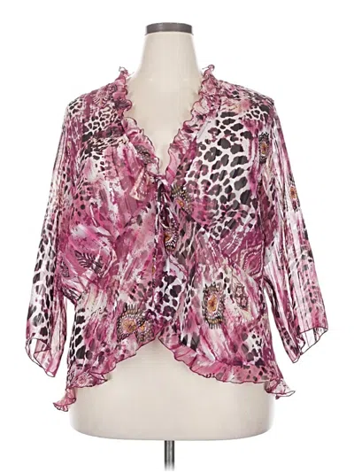 Pre-owned Notations 3/4 Sleeve Blouse In Pink