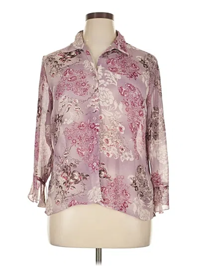Pre-owned Notations 3/4 Sleeve Blouse In Pink
