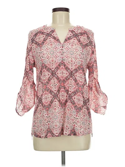 Pre-owned Notations 3/4 Sleeve Blouse In Pink