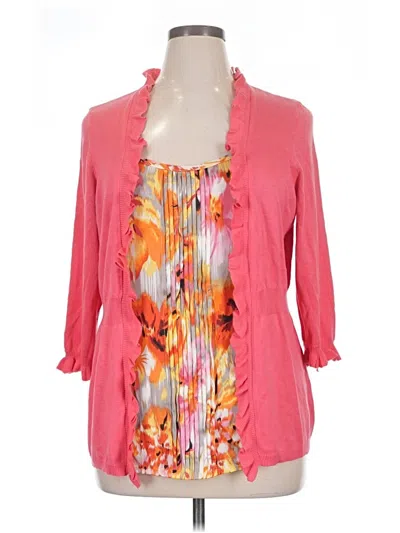 Pre-owned Notations 3/4 Sleeve Blouse In Pink