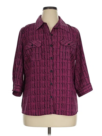 Pre-owned Notations 3/4 Sleeve Blouse In Purple