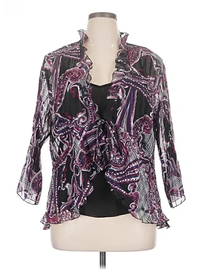 Pre-owned Notations 3/4 Sleeve Blouse In Purple