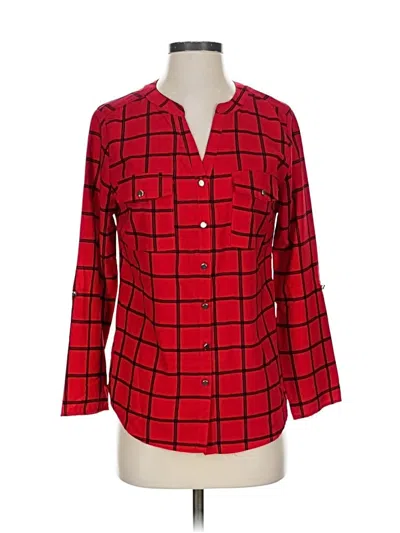 Pre-owned Notations 3/4 Sleeve Blouse In Red