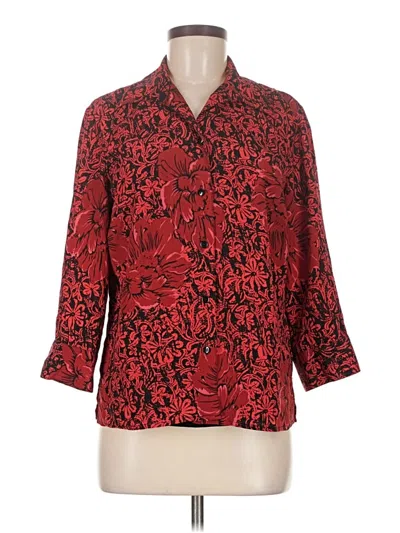 Pre-owned Notations 3/4 Sleeve Blouse In Red