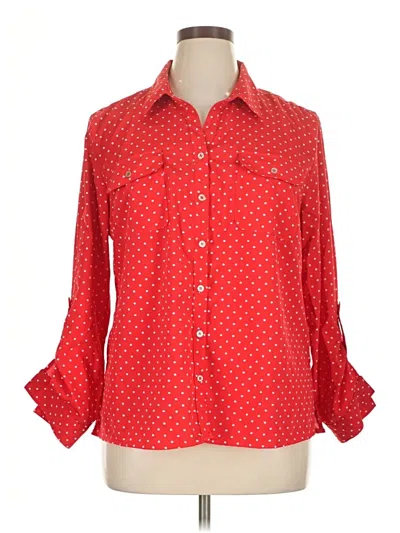 Pre-owned Notations 3/4 Sleeve Blouse In Red