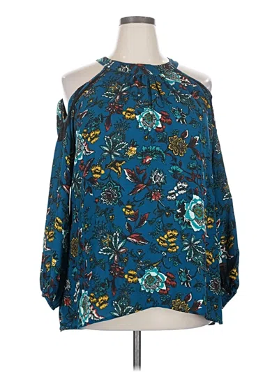 Pre-owned Notations 3/4 Sleeve Blouse In Teal