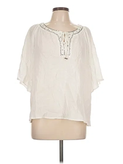 Pre-owned Notations 3/4 Sleeve Blouse In White