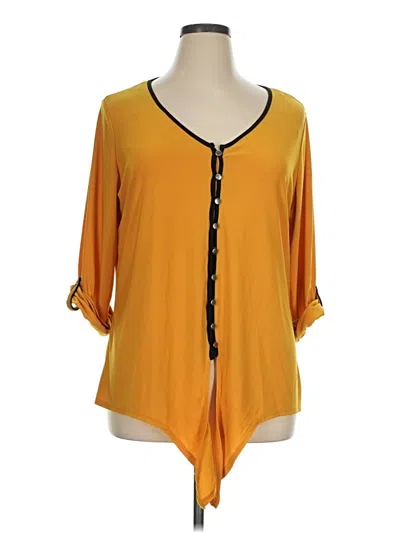 Pre-owned Notations 3/4 Sleeve Blouse In Yellow