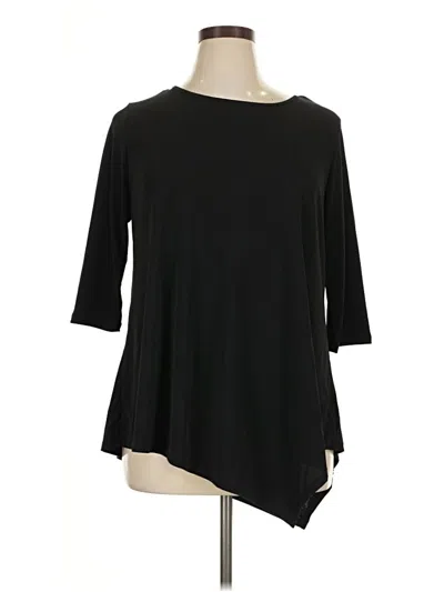 Pre-owned Notations 3/4 Sleeve Top Black Boatneck Tops